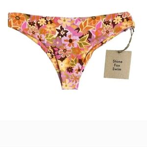 Stone Fox Swim Trendy Roca String Bikini Bottom Retro Pop XS NWT